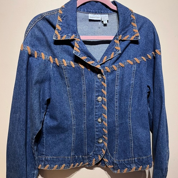 Newport News Jackets & Blazers - Cotton Denim Jacket with Tan Stitching Sz.12